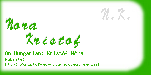 nora kristof business card